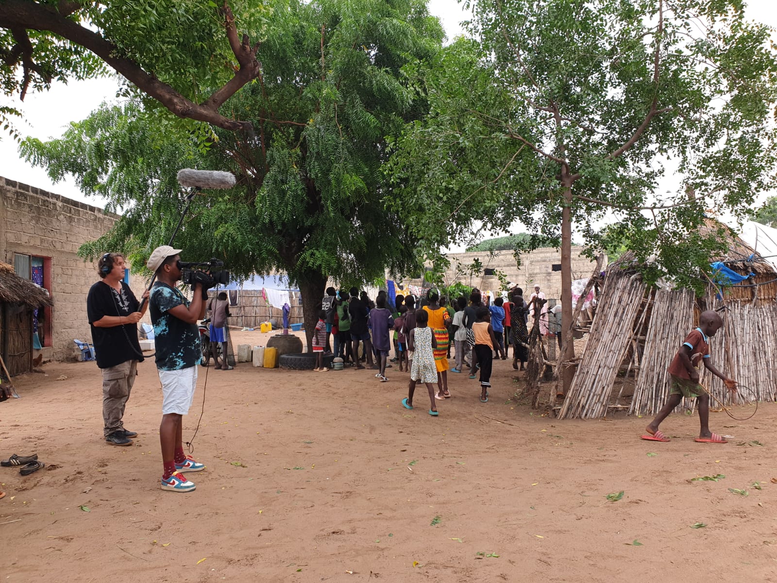 Vue aérienne des champs agricoles au Sahel